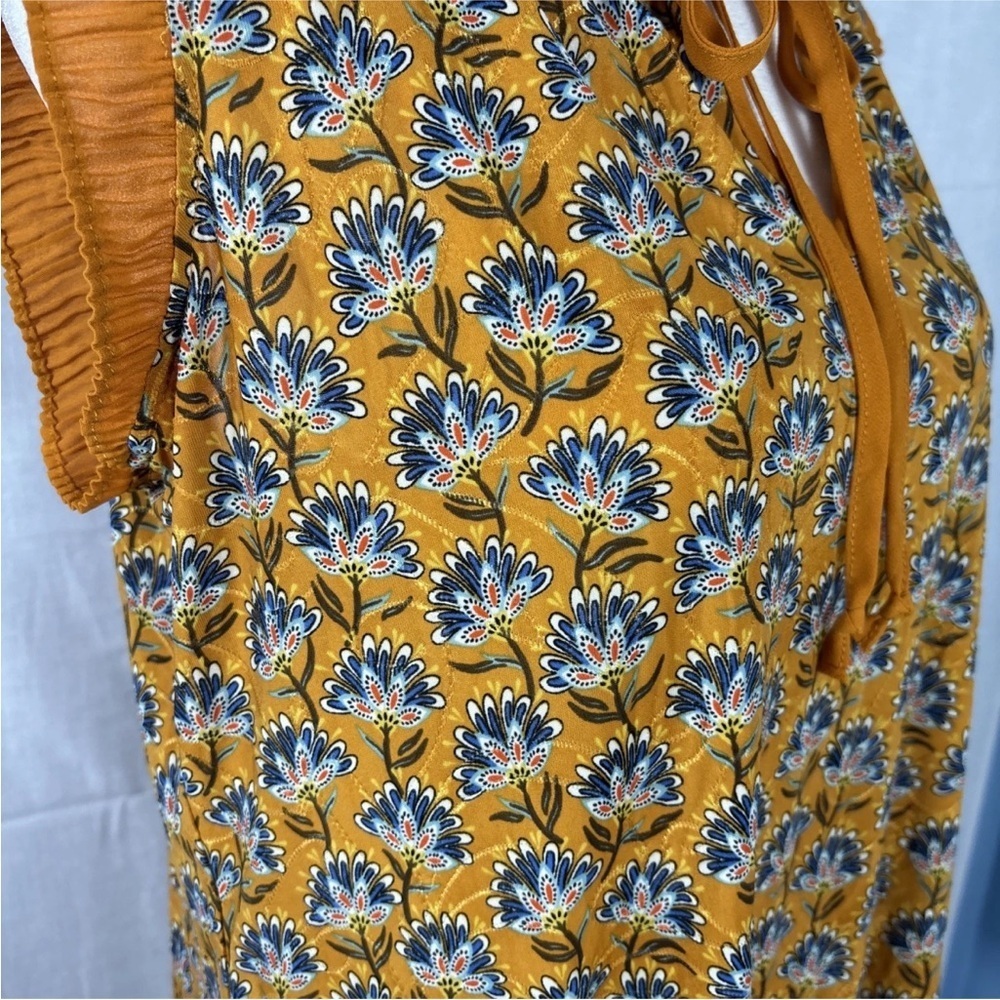Chenault Floral Sleeveless Blouse With Tie Neckline Petite Small - Picture 5 of 8